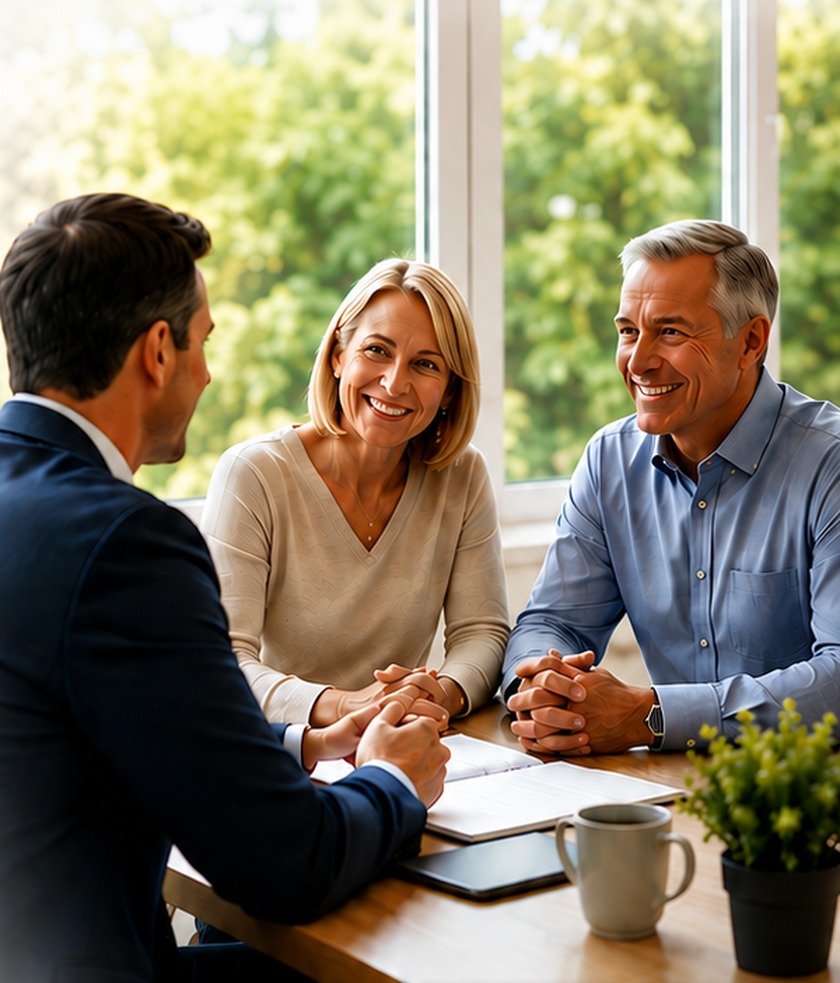 Financial advisor meeting with a couple