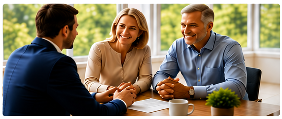 Financial advisor meeting with a couple